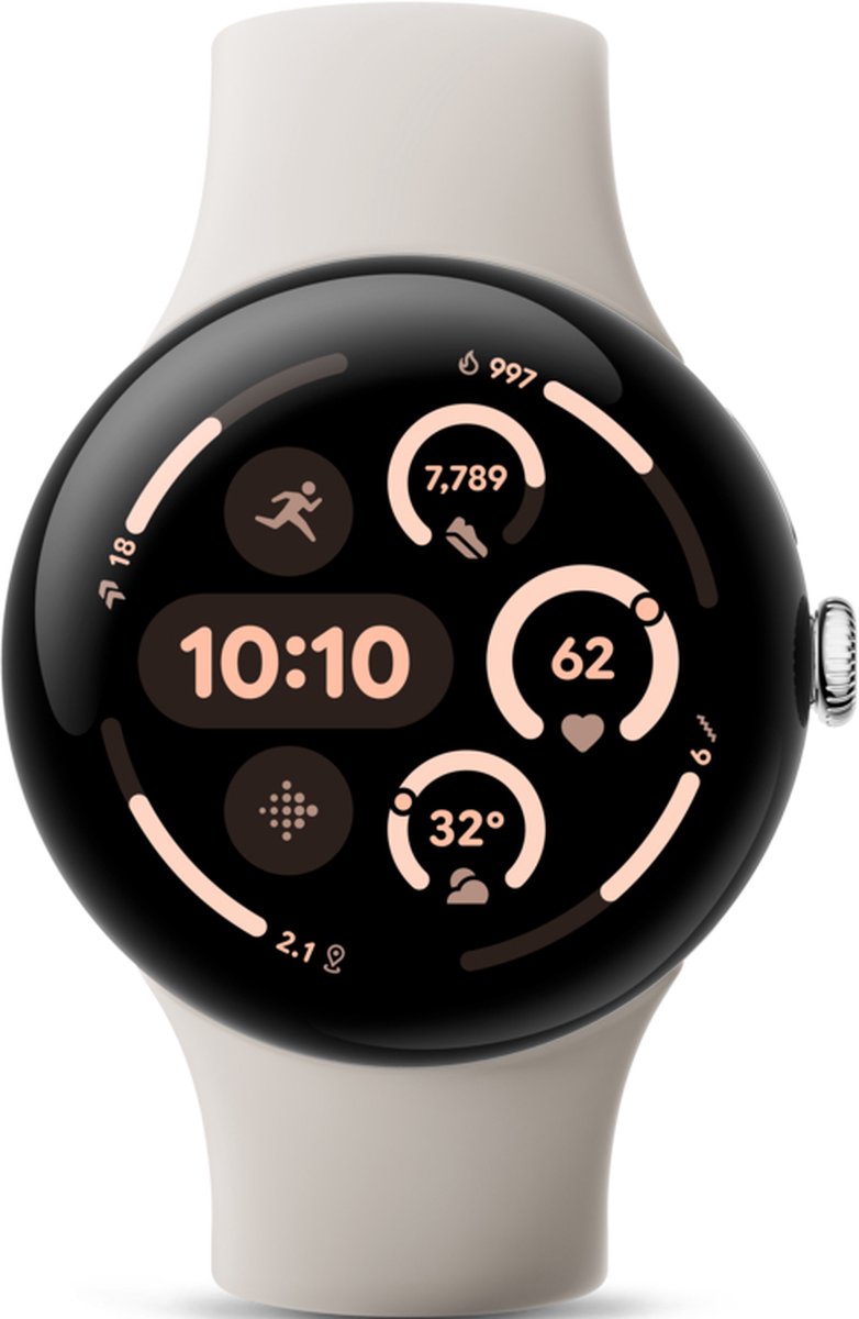 Google Pixel Watch 3 - 45 Mm Porselein/zilver