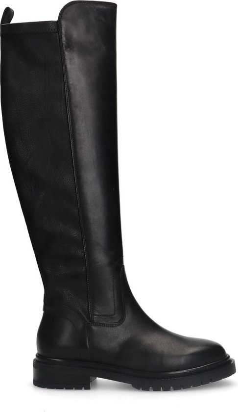 Manfield - Femme - Bottes hautes en cuir noir - Taille 39