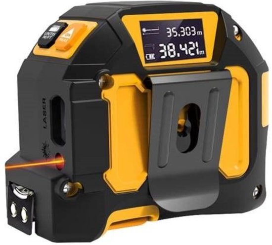 Topgear Digitale Rolmaat 5 meter- met 40 meter Laser - USB Oplaadbaar | bol