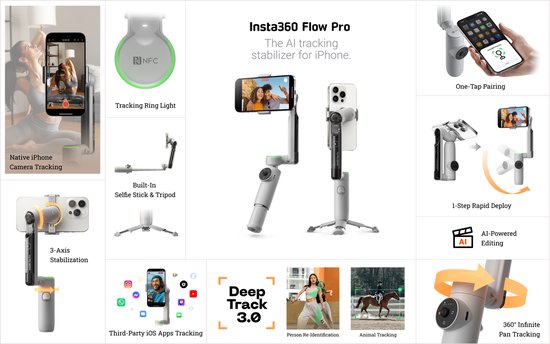 Insta360 Flow Pro Standaard Bundel - Grijs | bol