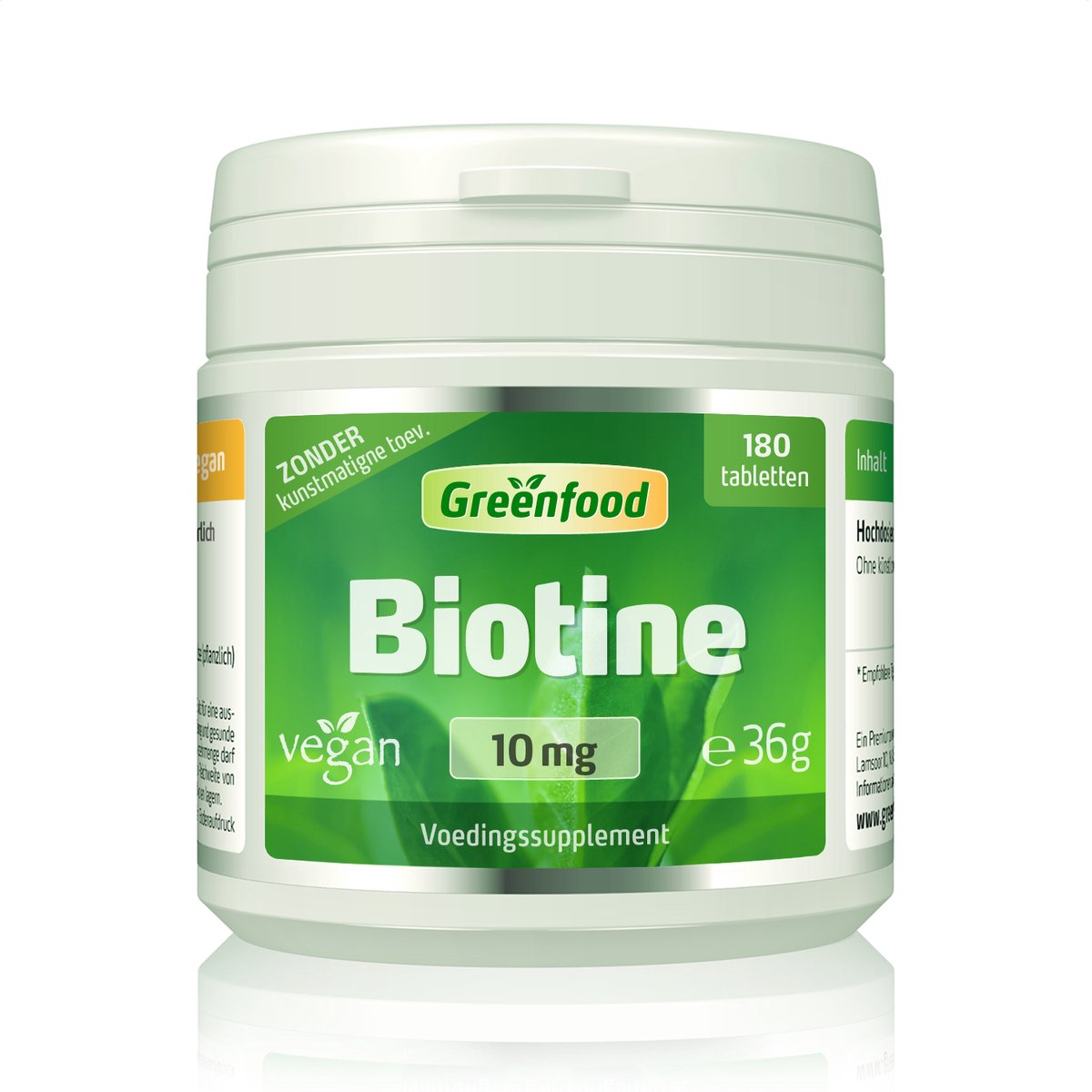 Goedkoopste Greenfood Biotine, 10 mg, hoge dosering, 180 tabletten - Zonder kunstmatige toevoegingen. Zonder genetische manipulatie. Veganistisch.