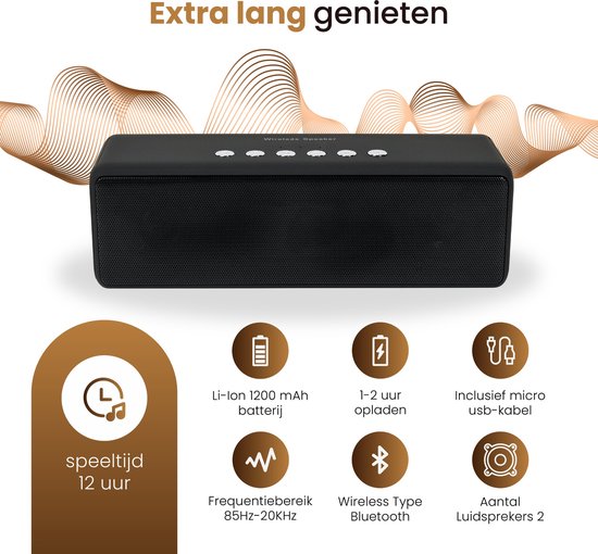 NBY 5510 Krachtige Bluetooth Speaker 20W Surround Sound