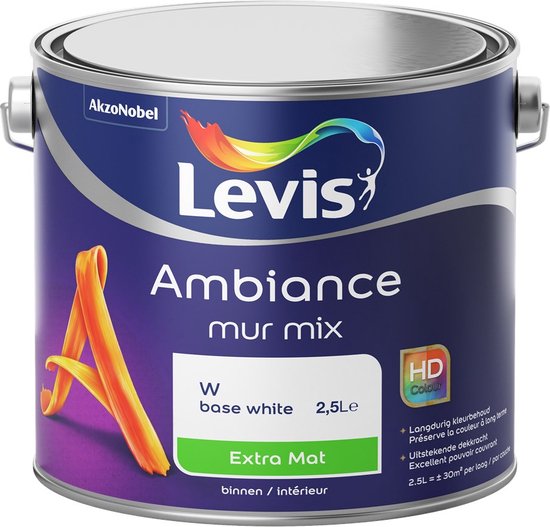 Peinture pour les murs Levis Ambiance - Extra Mat - Blue Clair C40 - 2,5 L.
