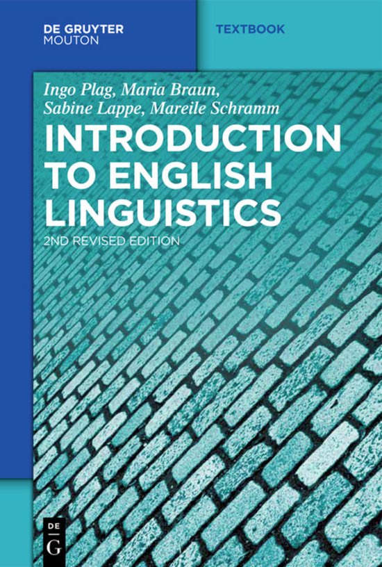 Livre 'Introduction to English Linguistics' 2nd Revised Edition par Ingo Plag, Maria Braun, Sabine Lappe et Mareile Schramm.