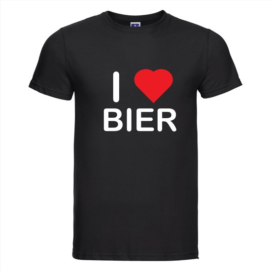 T-shirt I LOVE BEER - 100% Katoen - Taille L - Coupe Classic - Zwart