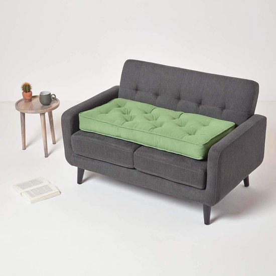 Homescapes Coussin rehausseur pour canapé en coton, Vert foncé