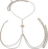 Decolleté ketting | BDSM | Erotische sieraden | SM | Luxe uitvoering | Verstelbaar | Sexy sieraden | Goud