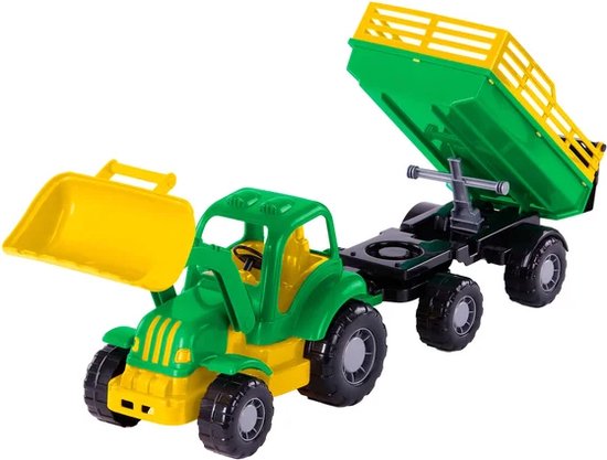 Cavallino Toys Cavallino Klassieke Tractor met Kiep Aanhangwagen, 66cm van Cavallino Toys — afbeelding 2