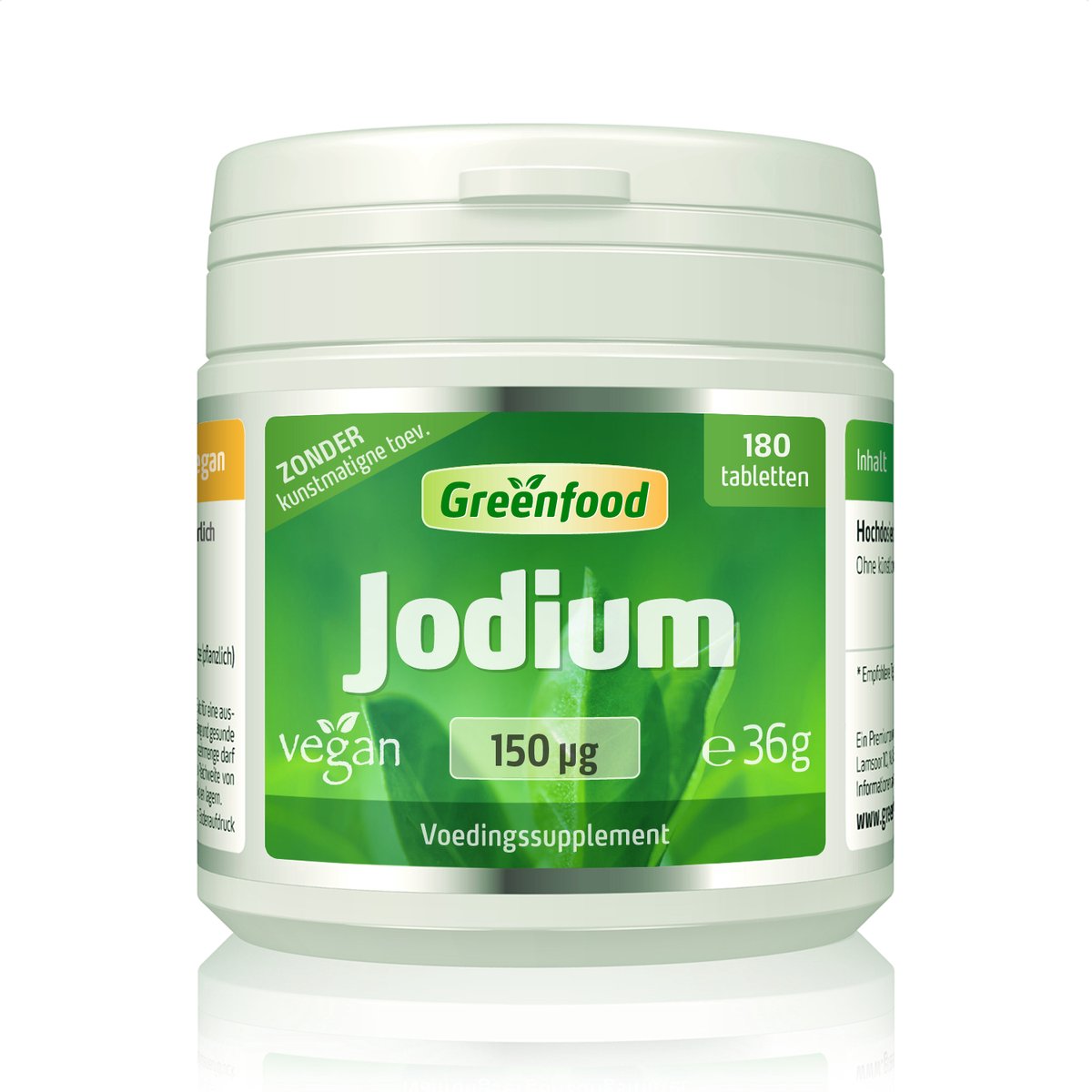 Goedkoopste Greenfood Jodium, 150 µg, normale dagelijkse behoefte, 180 tabletten, veganistisch - Zonder genetische manipulatie.