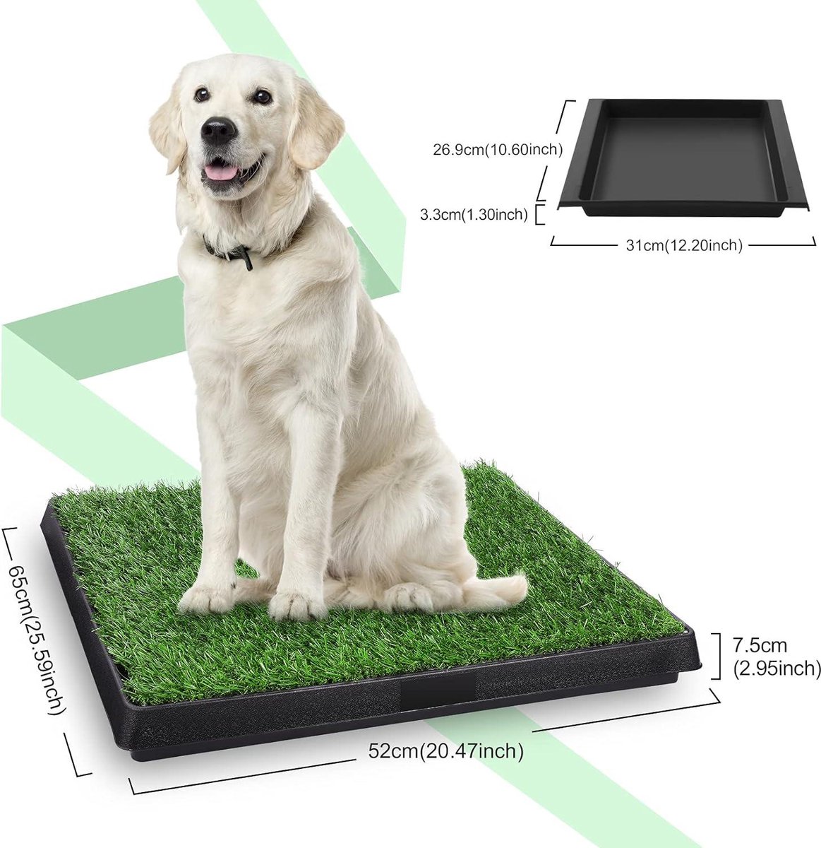 TOOSOAR Hondentoilet, hondentoilet met kunstgras, 58 x 45,5 cm TOOSOAR Hondentoilet, hondentoilet met kunstgras, 58 x 45,5 cm