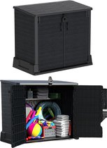 MKSS® Tuinkast - Tuinkist - Tuinkasten voor Buiten - Tuinberging - Kunststof - 75x130x110cm - Matt Zwart