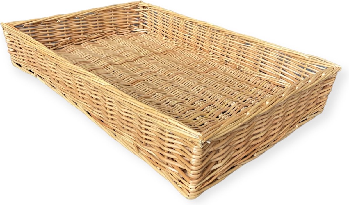 Grote rieten broodmand - presentatiemand - buffetmand - 60x40x10cm - bruin