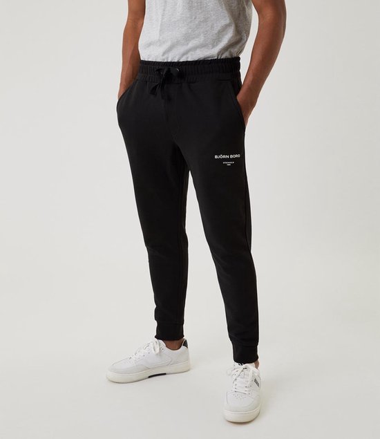 Pantalon de jogging noir pour hommes Björn Borg avec cordon de serrage et logo.