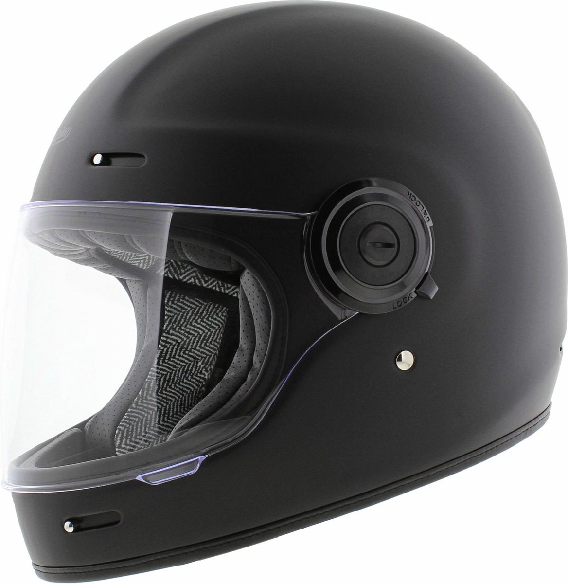 Origine Vega Vintage integraalhelm - Distinguished mat zwart - Maat XS - Motorhelm / Brommerhelm