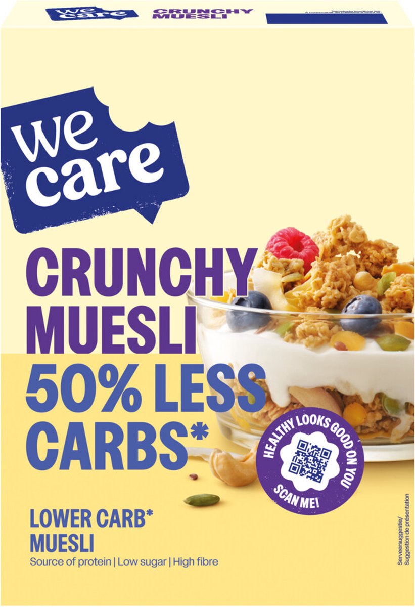 Goedkoopste WeCare Lower Carb Crunchy Muesli 325 gr
