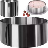 Verstelbare bakvorm/ cakevorm voor zoet en hartig - Bak ring - In diameter verstelbaar van 16 tot 30 cm - Zilver