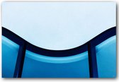 Roykes Art - Architectuur kunst op dibond 91x61 cm - Glass Waves - Decoratie woonkamer - Woondecoratie kleurrijk - Wanddecoratie - Kamer interieur decoraties - Muurdecoratie - Decoratieve accessoires