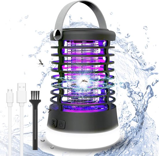 Insectenverdelger elektrische vliegenval draagbare camping muggenlamp anti muggen, USB opladen muggenmoordenaar uv-insectenval met led-licht, voor op de camping, thuis en in de tuin,Yellow