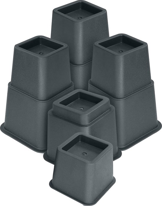 SciFiVisi 4-delig Meubelverhoger 10 cm, Verstelbare Tafelverhoger Stoelleverhoger Bedverhoging Meubelverhoger Sofaverhoger Tafelverhoger Bedverhoging voor 10-37mm Breedte Vierkante Meubelverhogers