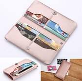 iphone 7 Samsung Huawei Luxe leather wallet Cover rosegoud
