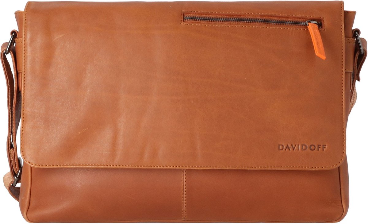 Davidoff Essentials Boodschapper Leer 38 cm - cognac
