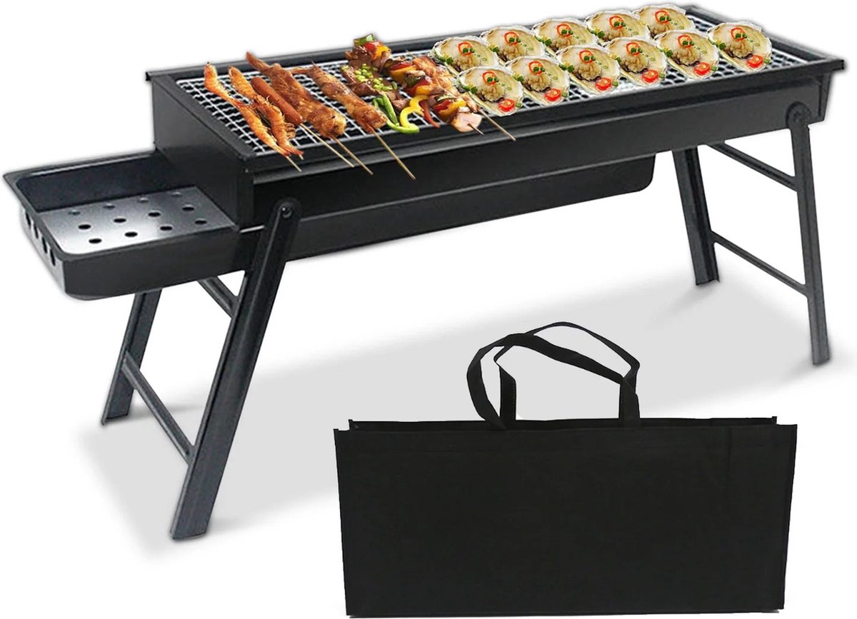 Bol.com Barbecue Houtskool - Opvouwbare BBQ - Compact - Inklapbare Grill Met Rooster - Camping - Tafel - Strand - Zomer - Pickni... aanbieding