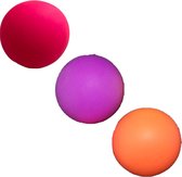 Stressbal 3 Stuks – Ø 6 cm - Medium Density - Paars & Roze & Oranje
