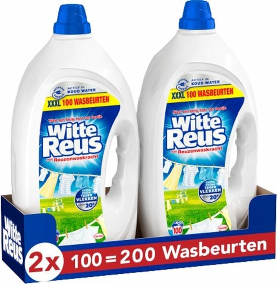 Witte Reus Wasmiddel Gel - 2 x 100 wasbeurten - Voordeelverpakking