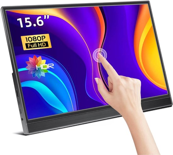 Naievear Draagbare Monitor, 14,1 inch FHD 1920 x 1080 Externe Monitor