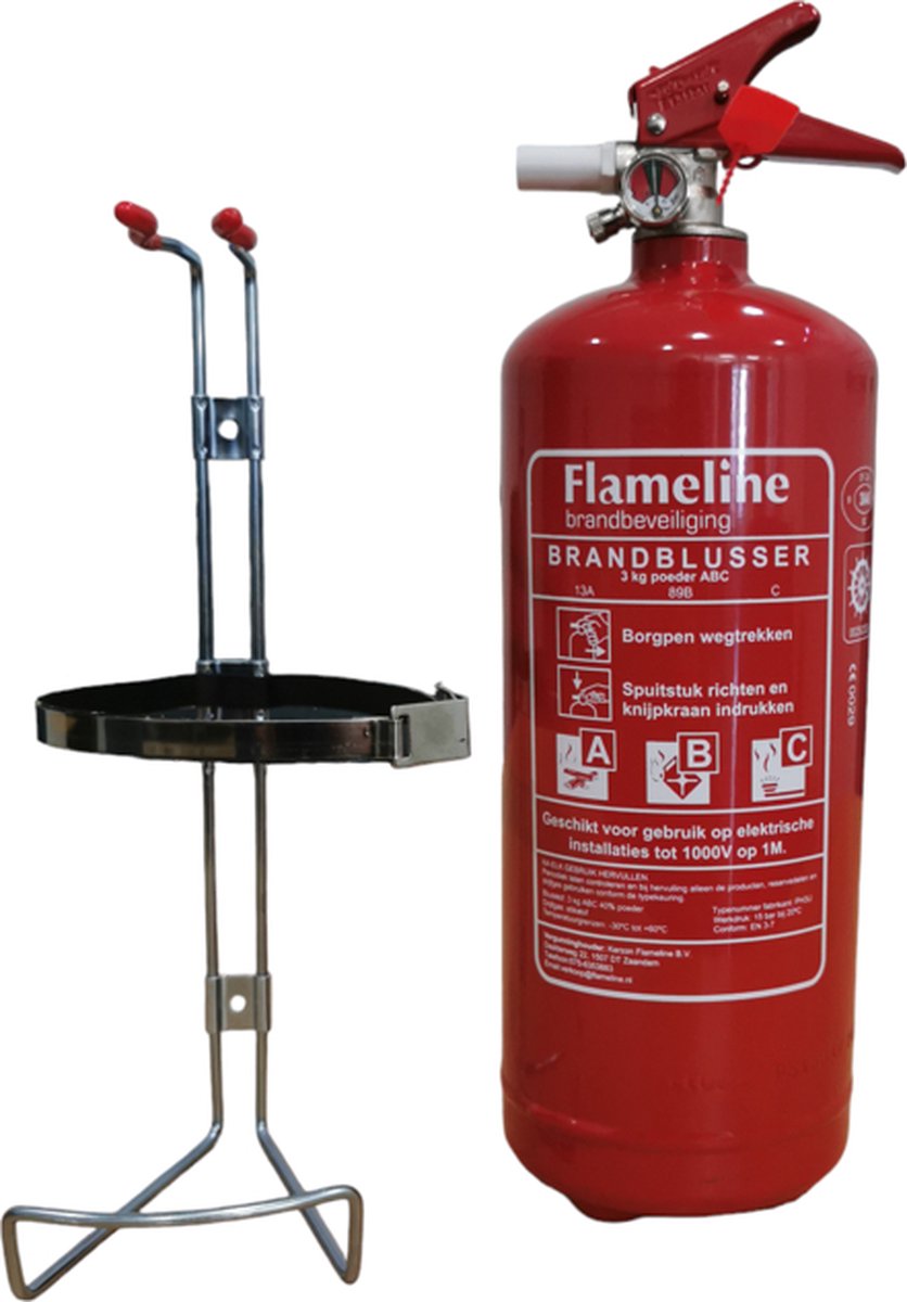 Extincteur ABC 2kg Belmic - Poudre Polyvalente Avec Support - Homologué EN3