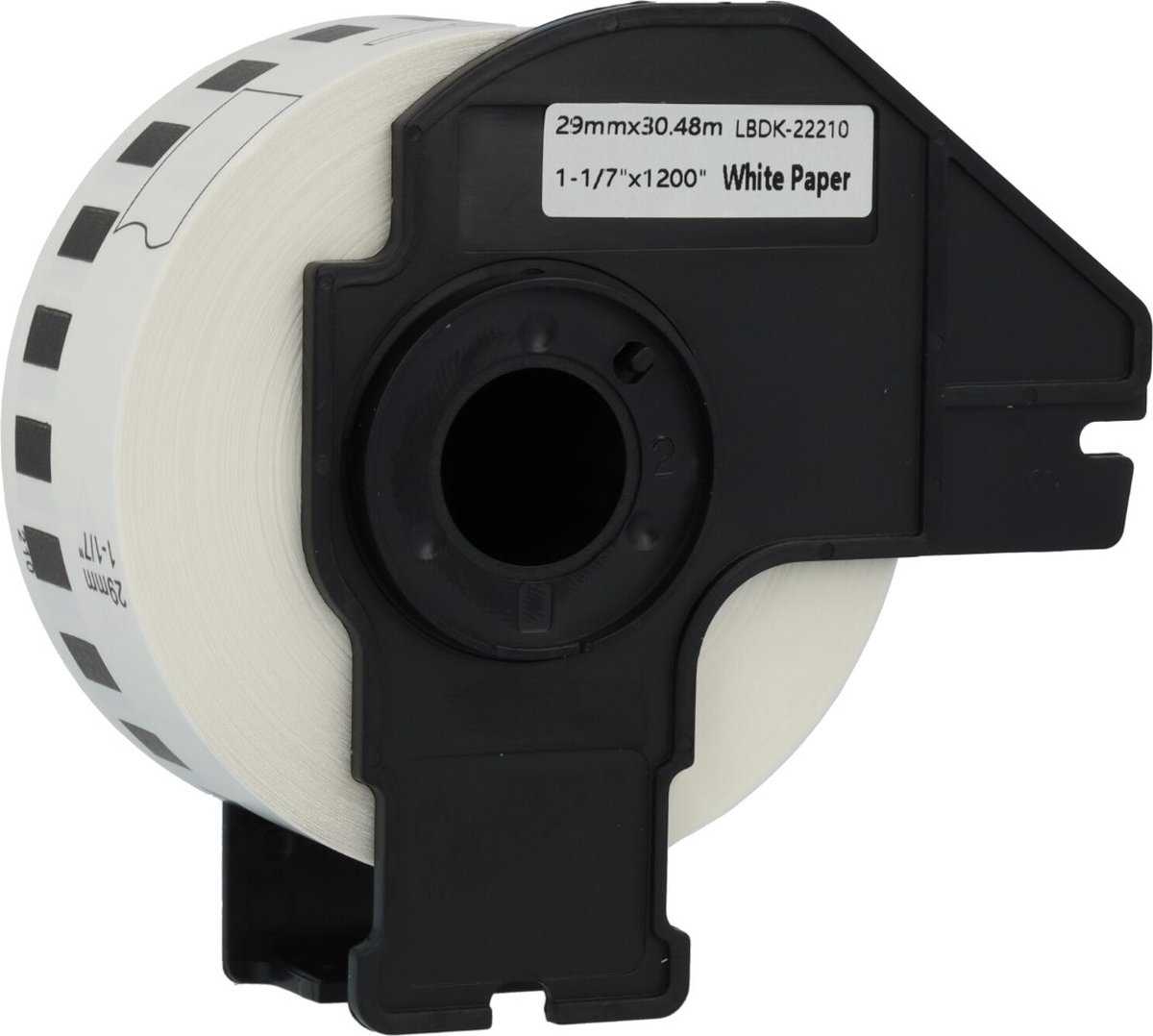 Dappaz - 5 stuks Brother Compatible DK-22210 Label - Doorlopende labelrol - 29 mm x 30,48 m - Zwart op wit - Papier