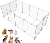 MaxxPet Ren - Konijnenren - Hamster - Puppyren - Cavia - Ren voor kleine dieren - Moduleerbaar 140x70x35cm - Wit