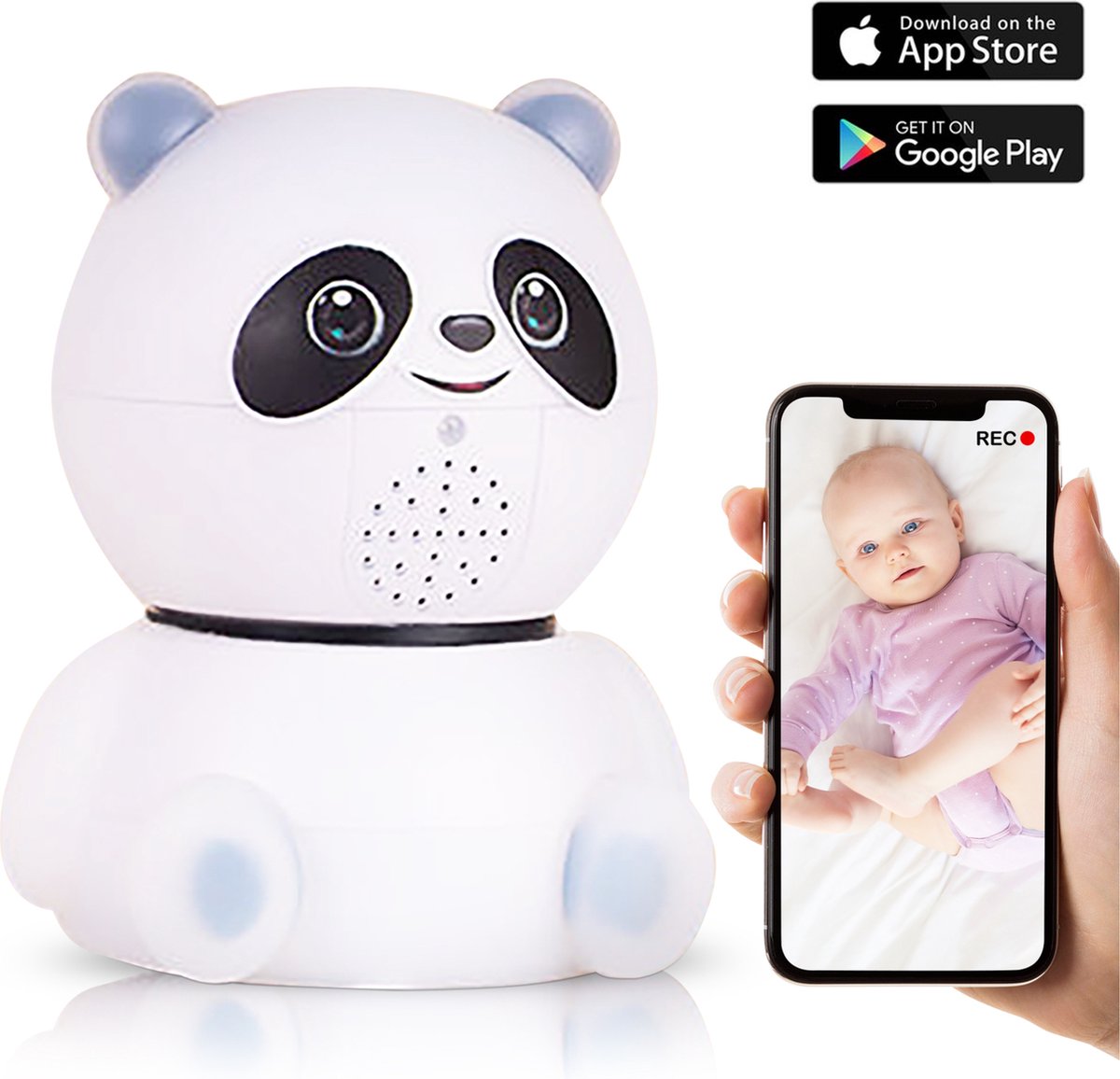 Afbeelding van Little Immi - Babyfoon met camera en app - 1080HD - Video opname & Audio optie - Babyfoon met bewegingsdetectie - Baby monitor