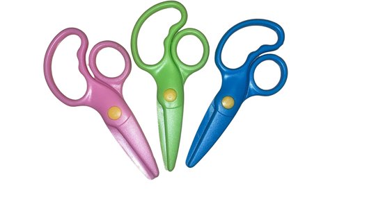 Artisanat adapté aux enfants Ciseaux Kinder / Ciseaux de maternelle / Ciseaux pour tout-petits | Set de Ciseaux sécuritaires - 3 pièces