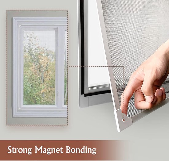 Verstelbaar DIY magnetisch venster vliegenscherm - Past op elke maat - Uitbreidbaar insectengaas - Muggenscherm voor ramen - Max 47x55"