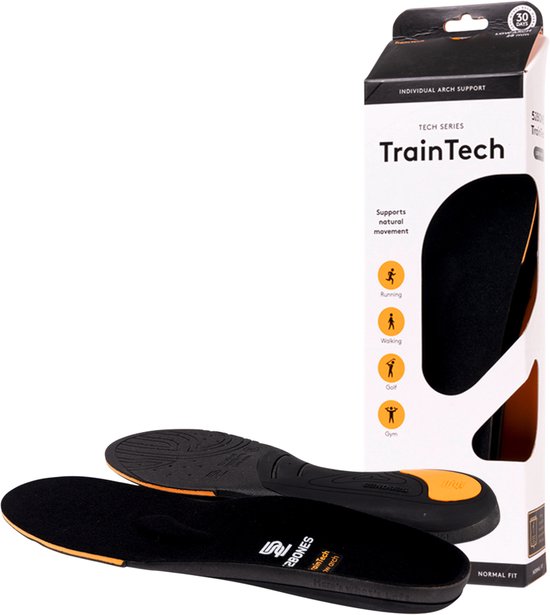 52Bones TrainTech Low Arch - premium inlegzolen met lage voetboog - middenvoet ondersteuning - goede demping - o.a. voor hardlopen, wandelen, fitness en golf - maat 35/36