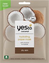 Yes To Coconut - Hydrating Paper Mask - VEGAN - Droge huid - Gezichtsverzorging - Sheetmasker - 1 Single Use Face Mask - 20 ml