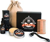 Finez Essentials Baardgroei Kit met Baardroller – Baardolie met Baardkam – Giftset 5 delig - Cadeau voor man