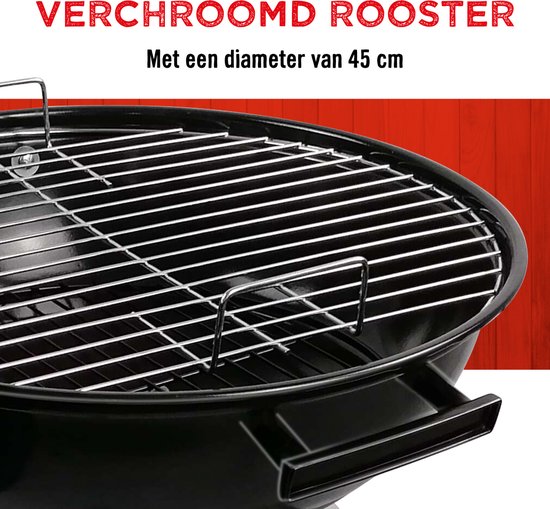 BBQ Collection Barbecue Rond Kogelbarbecue Houtskool BBQ met Deksel en Wielen Opbergrooster van BBQ Collection — afbeelding 5