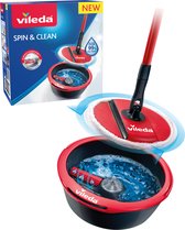 Vileda Spin&Clean - Mopset - Altijd schoon pad - Plooibare kop in microvezels 2in1