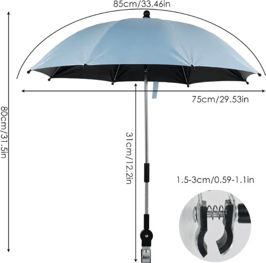 Livano Parasol de Plage - Parasol Extra Fort - Parapluie Coupe-Vent - Plage - Plein air - Protection UV - Zwart