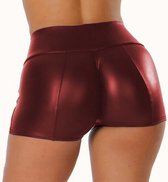 Strakke lederen push-up short vrouwen - Sexy BDSM broekje - Erotische kleding voor haar - Ronde billen - Leer - Nachtclub - Mini short - Rollenspel