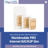 Worldmobile Pro - Carte SIM Internet de secours 4G/LTE - Fonctionne dans tous les Landen de l'UE + Angleterre + Suisse + Turquie + États-Unis + Canada