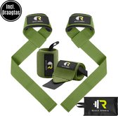 ReyFit Sports 2x Wrist wraps & 2x Lifting Straps Bundel | Fitness | Fitness Accessoires | Crosfitt | Krachttraining | Groen