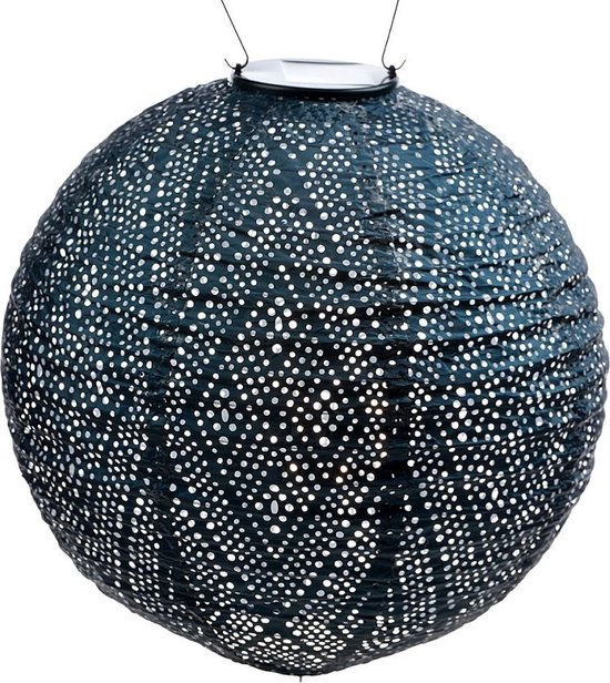 Lumiz Solar Tuinverlichting - Tuinverlichting op zonne energie - Tuinverlichting - Buitenlampjes - Tuinverlichting op zonneenergie - Buitenverlichting - Buitenlamp - Decoratie - Ikat Rond - 30 cm - Petrol