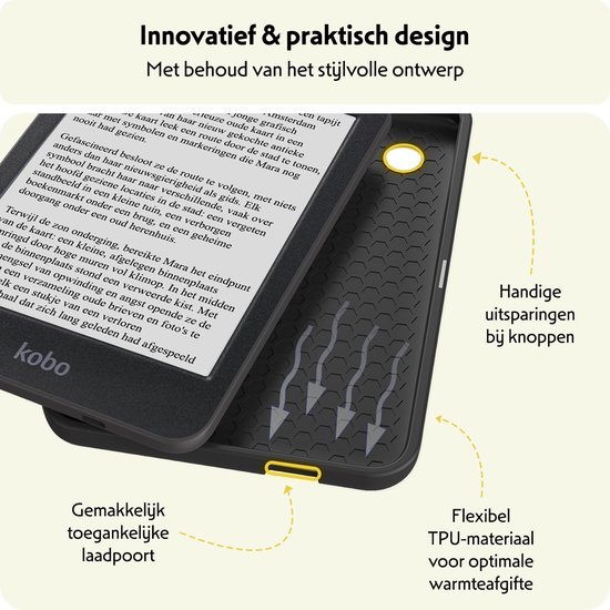 Hoesje Geschikt voor Kobo Clara BW Hoes Bescherm Hoesje Case Sleep Cover Met Screenprotector - Hoes Geschikt voor Kobo Clara BW Hoesje - Rosé Goud van Hoesje  — afbeelding 4