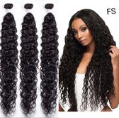 Frazimashop- Braziliaanse remy weave - 26 inch water diep golf weave - real human hair extensions - natuurlijk kleur 1b echt menselijke haren 100 gram per 1stuk