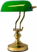 Denza - Notaris lamp Miscellaneous 107BG7950 - messing bankierslamp met groene glazen kap zoals bij Dhr. Frank Visser - solid brass Banker, s lamp