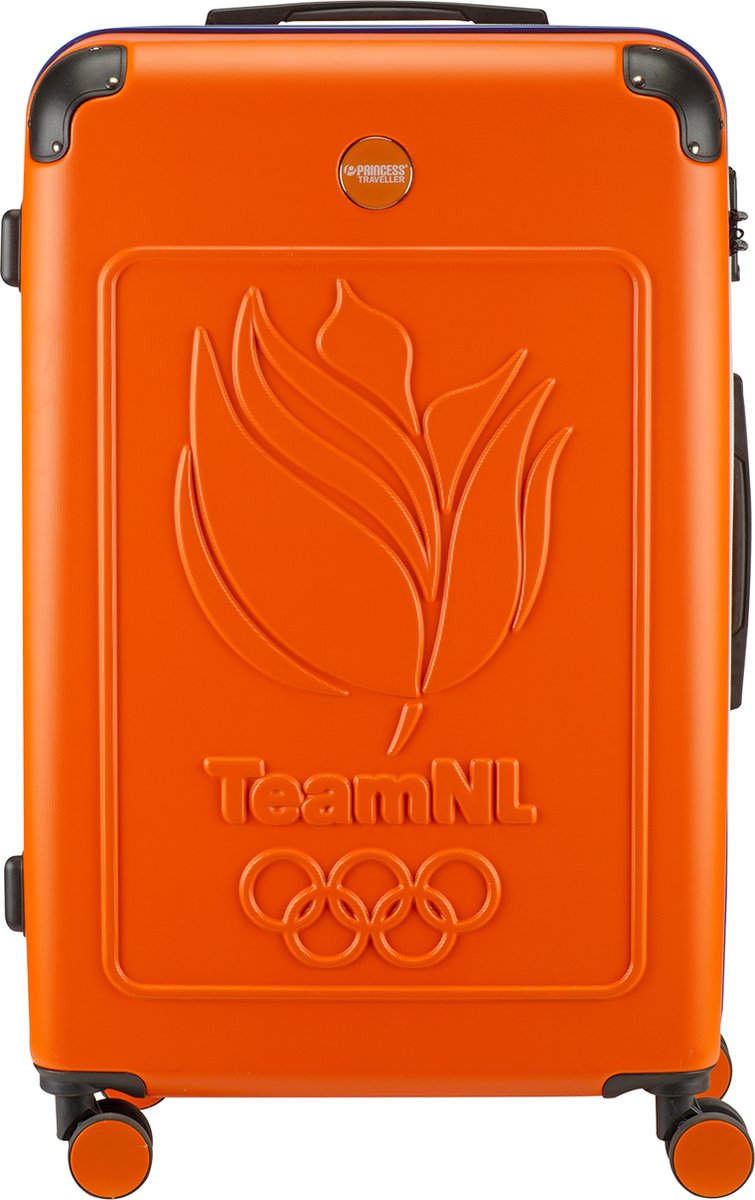 Grote Reiskoffer 76x48x29cm - Princess Traveller - Trolley koffer - TeamNL - Oranje - 92 liter inhoud - 4 wielen - Olympische reiskoffer