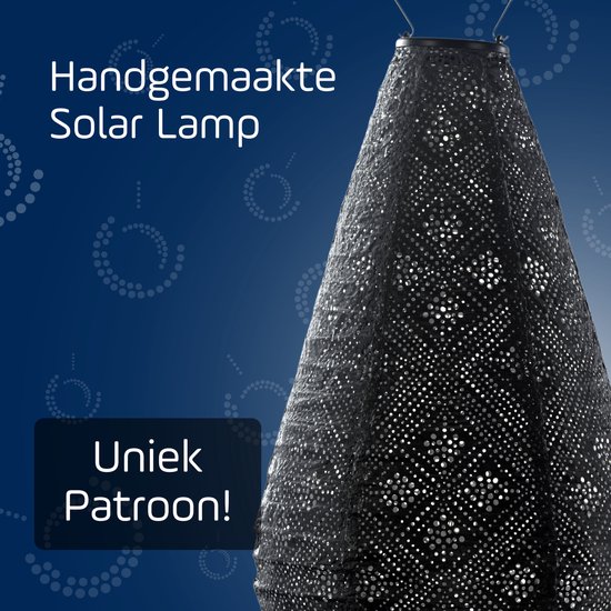 Lumiz Solar Buitenlamp - Buitenverlichting - Lampion - Solar Tuinverlichting - Topaze Drop - 28 cm - Donker Grijs